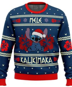 Lilo And Stitch Mele Kalikimaka Funny Ugly Christmas Sweater For Disney Fans