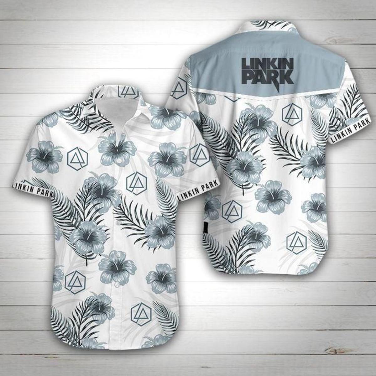 Linkin Park Skull Roses Patterns Hawaiian Shirt Size From S To 5xl