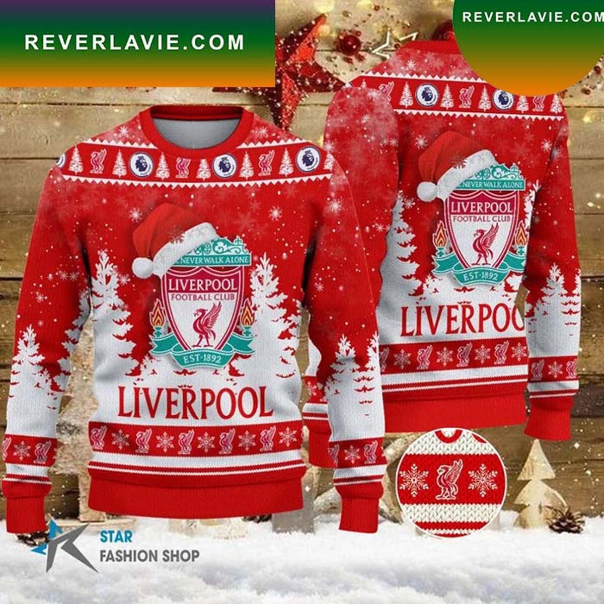 Liverpool Fc Red White Ugly Christmas Sweater For Men And Women