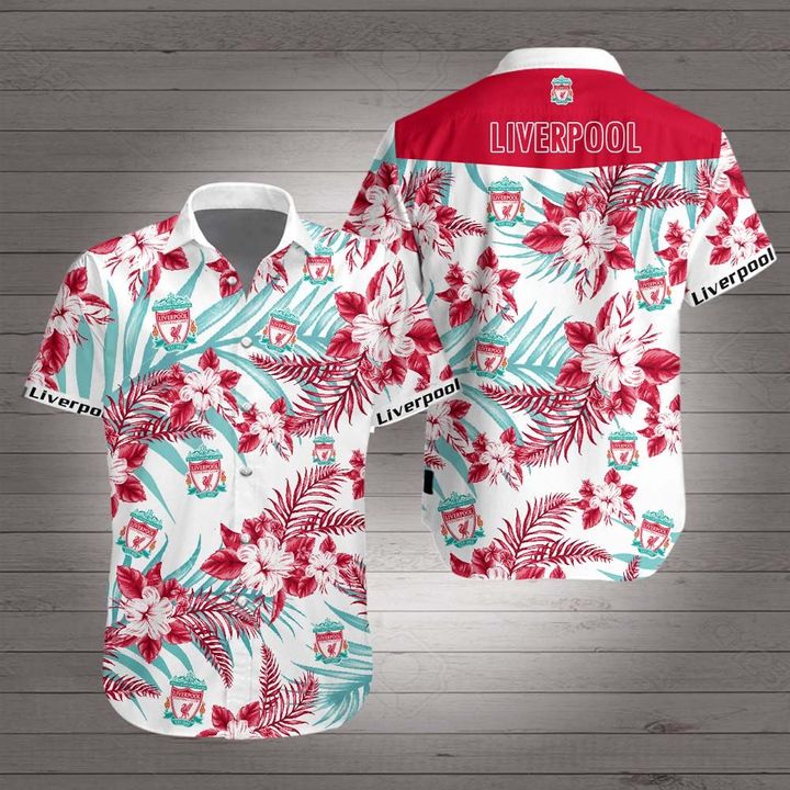 Liverpool Fc Logo Black Red Special Design Hawaiian Shirt Size From S To 5xl