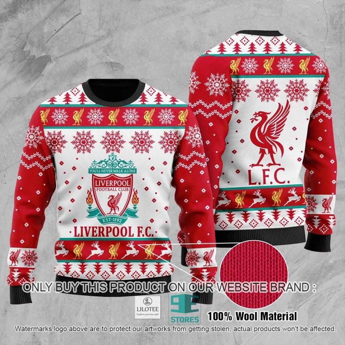 Liverpool Fc Custom Name Number Ugly Christmas Sweater For Fans