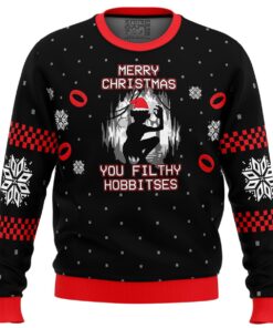 Lord Of The Rings Filthy Hobbitses Black Unisex Ugly Christmas Sweater Gift For Fans