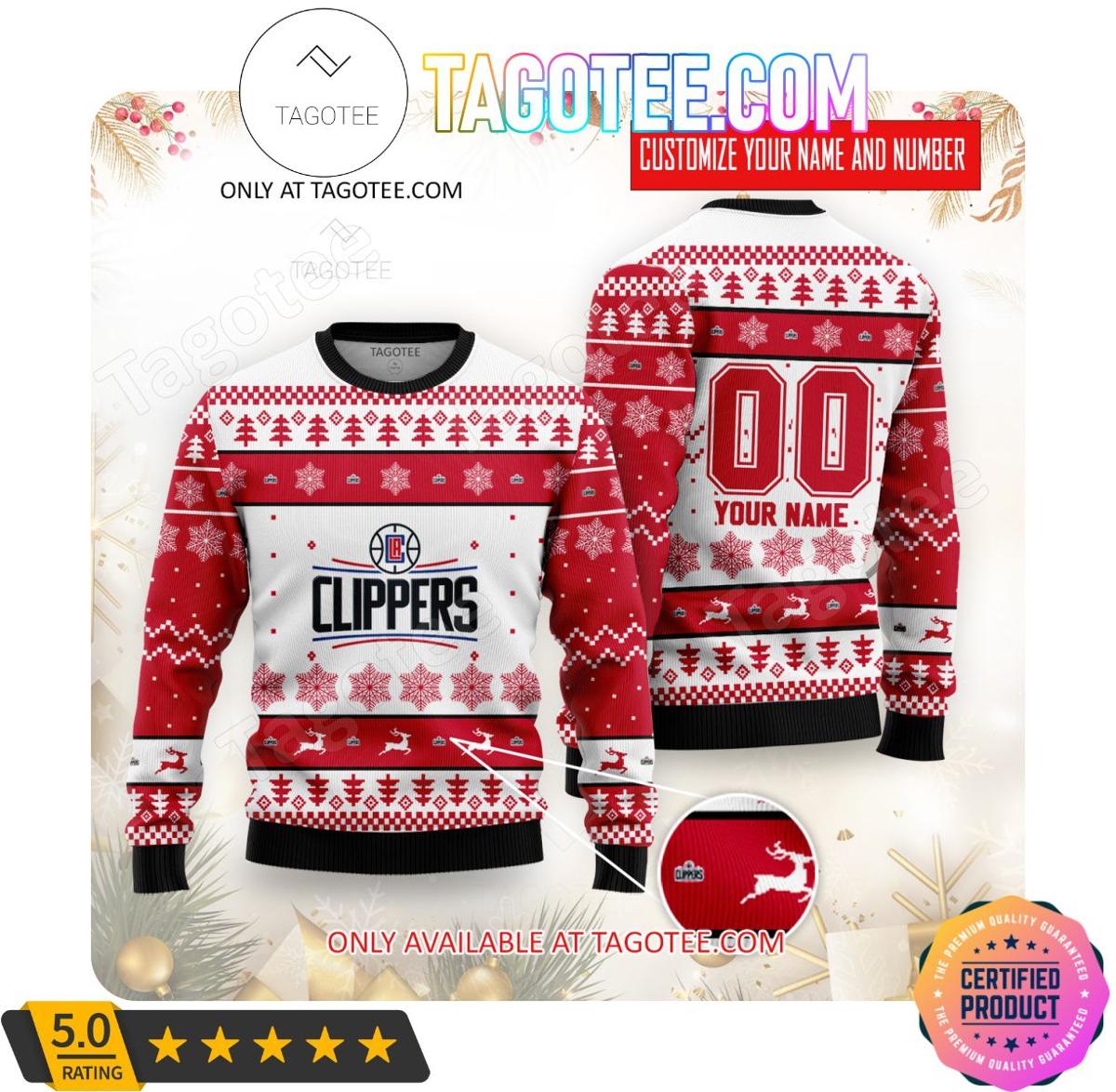Los Angeles Clippers White Bllue The Grinch Ugly Christmas Sweater