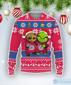 Los Angeles Clippers Red Blue Baby Groot And Grinch Best Ugy Christmas Sweater