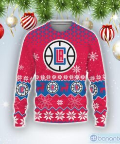 Los Angeles Clippers Red Blue Ugly Christmas Sweater For Fans