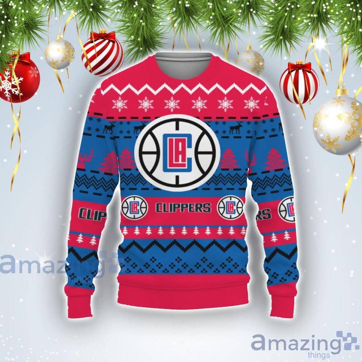 Los Angeles Clippers Red Blue Rick And Morty Ugly Christmas Sweater Gift