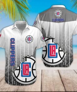 Los Angeles Clippers Simple Design Grey Hawaiian Shirt For Nba Basketball Fans