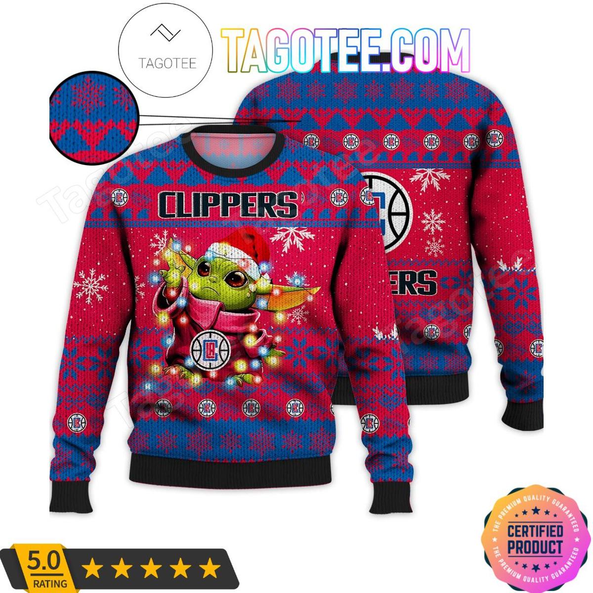 Los Angeles Clippers White Bllue The Grinch Best Ugly Christmas Sweater