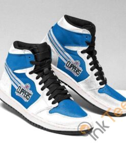 Los Angeles Clippers White Blue Air Jordan 1 High Tops