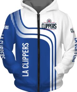 Los Angeles Clippers White Blue Curves Best Zip Hoodie