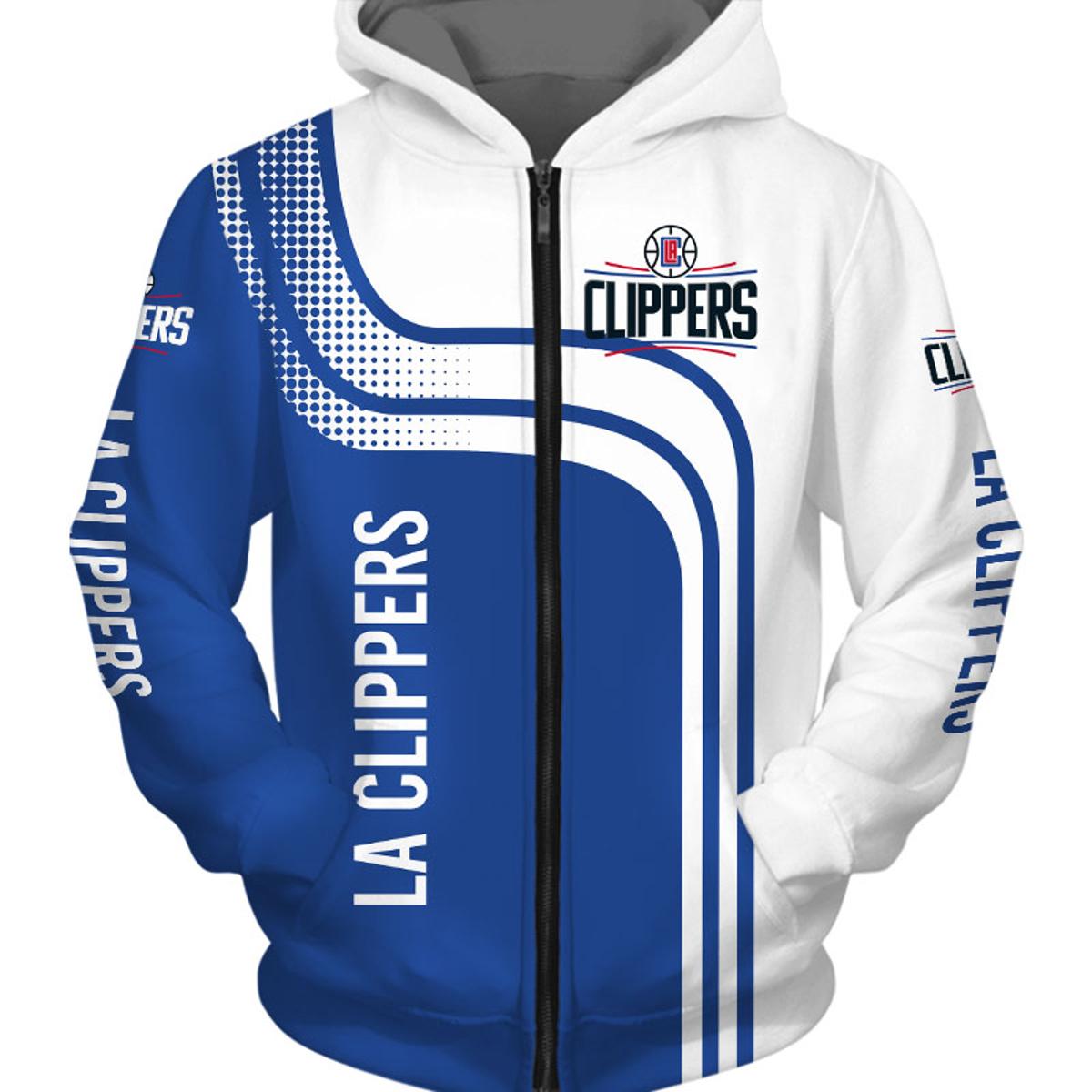 Los Angeles Clippers Custom Name Number Warrior Armor Zip Hoodie Gift