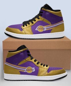 Los Angeles Lakers Gold Purple Air Jordan 1 High Tops