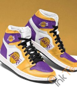 Los Angeles Lakers Gold Purple Air Jordan 1 High Tops