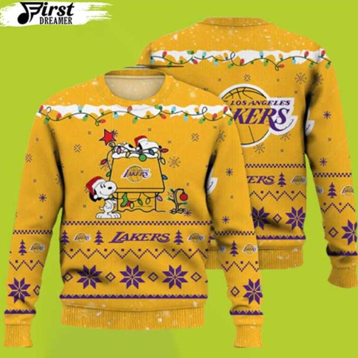 Los Angeles Lakers Golden 1947 Ugly Christmas Sweater For Men And Women