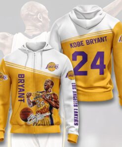 Los Angeles Lakers Kobe Bryant Gold Zip Hoodie Gifts For Lovers