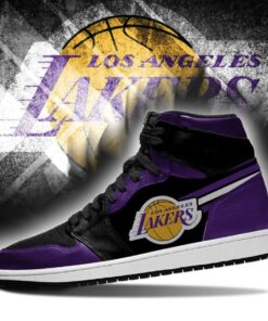 Los Angeles Lakers Purple Black Air Jordan 1 High Tops 3