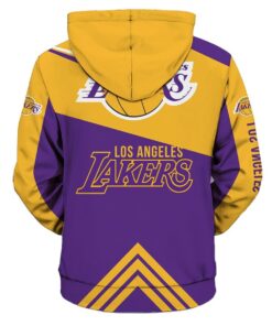 Los Angeles Lakers Purple Golden Zip Up Hoodie Best Gift For Fans 2