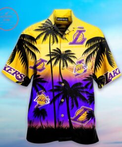Los Angeles Lakers Summer Coconut Tree Vintage Aloha Shirt Best Hawaiian Outfit For Nba Fans