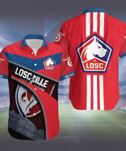 Losc Lille 3d Logo Special Design Hawaiian Shirt Best Gift For Ligue 1 Fans