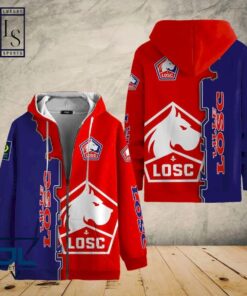 Losc Lille Blue Red Zip Hoodie Funny Gift For Fans