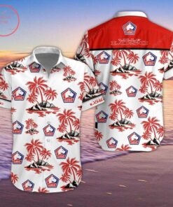 Losc Lille Coconut Tree Patterns White Red Aloha Shirt Size From S To 5xl