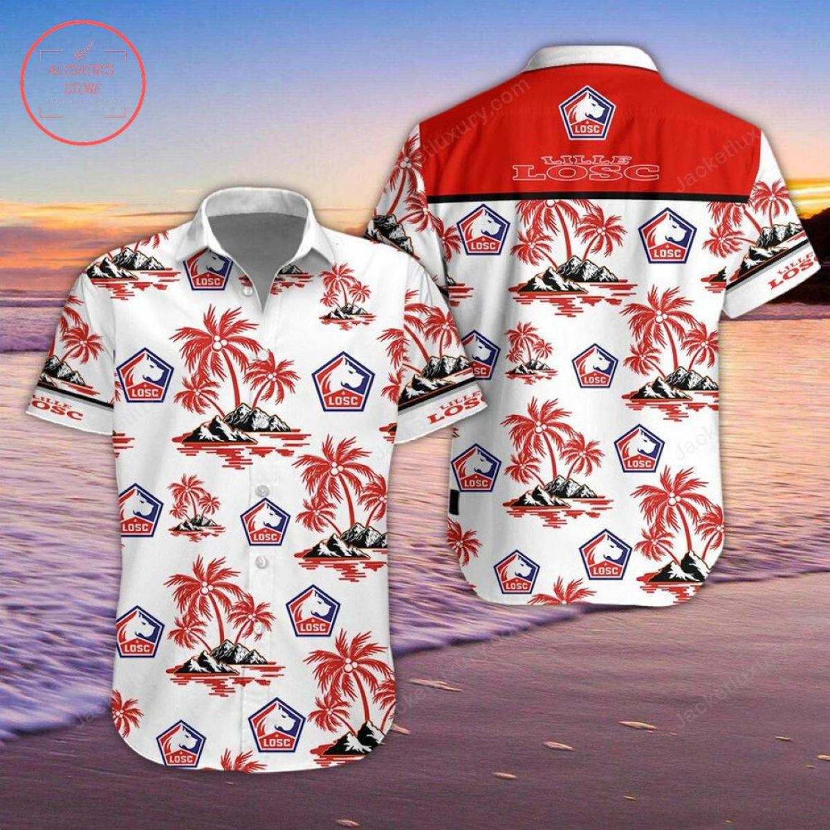 Losc Lille 3d Logo Special Design Hawaiian Shirt Best Gift For Ligue 1 Fans