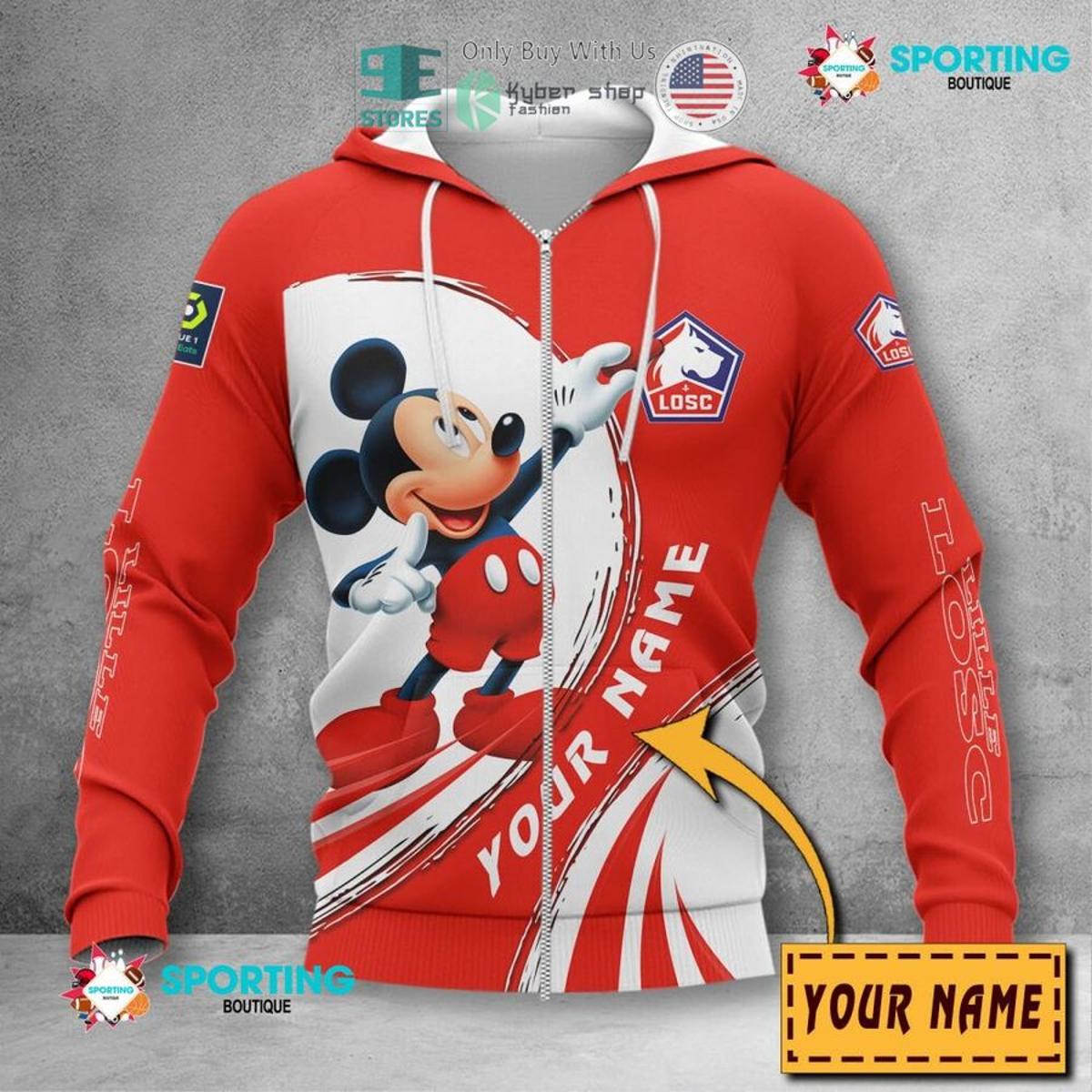 Losc Lille White Red Zip Hoodie Gifts For Lovers