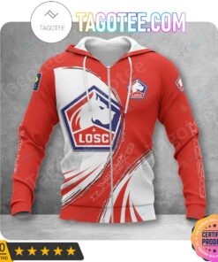 Losc Lille White Red Zip Hoodie Gifts For Lovers