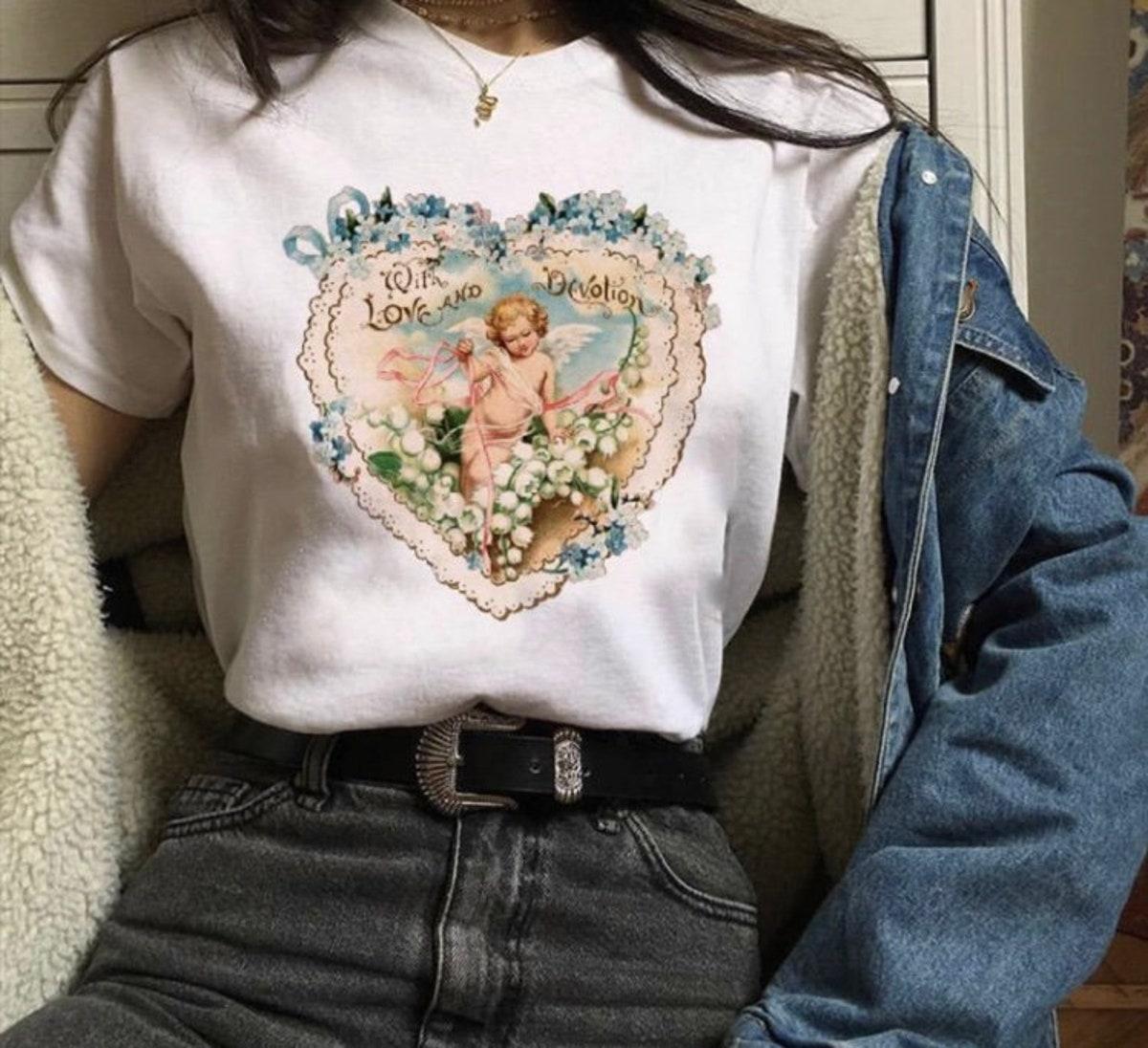 Vintage Angels Unisex T-shirt Aesthetic Shirt For Family Friends