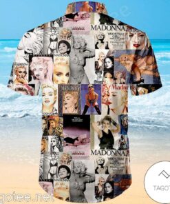 Madonna All Album Covers Vintage Cheap Hawaiian Shirt For Fans 2