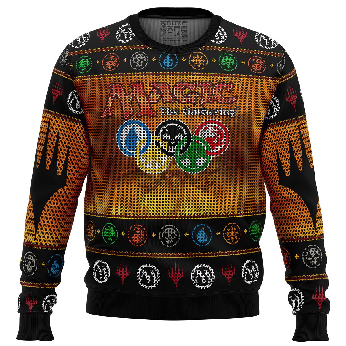 Magic The Gathering Mtg Symbols Ugly Christmas Sweater Holiday Gift For Men Women