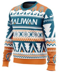 Maliwan Borderlands White Teal  Ugly Christmas Sweater Xmas Outfit For Fans