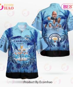 Manchester City Uefa Champions 2022-2023 Tropical Aloha Shirts Outfit For Soccer Fans