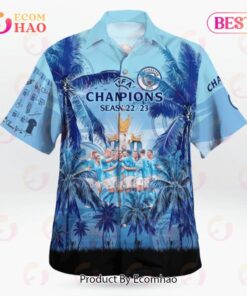 Manchester City Uefa Champions 2022 2023 Tropical Aloha Shirts Outfit For Soccer Fans 2