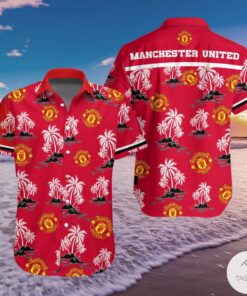 Manchester United Logo With Coconut Islands Patterns Hawaiian Shirt Best Gift Ideas