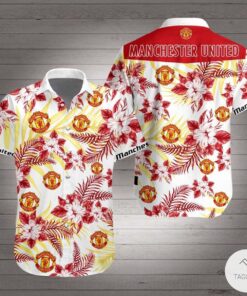 Manchester United Logo Red Black Aloha Shirt Best Summer Outfit For Fans