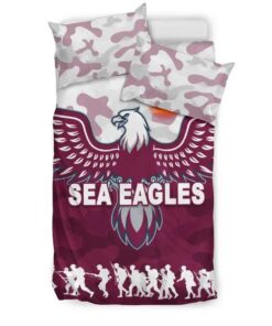 Manly Warringah Sea Eagles Anzac Day Camouflage Vibes Doona Cover 3