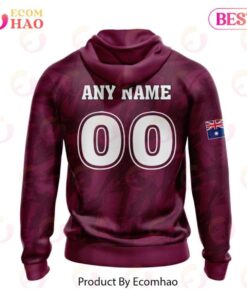 Manly Warringah Sea Eagles Custom Name Number Flag Scratch Zip Hoodie Gift For Fans