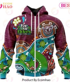 Manly Warringah Sea Eagles Custom Name Number Special Design Naidoc Zip Hoodie