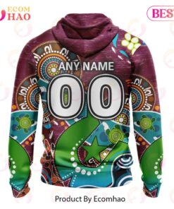 Manly Warringah Sea Eagles Custom Name Number Special Design Naidoc Zip Hoodie