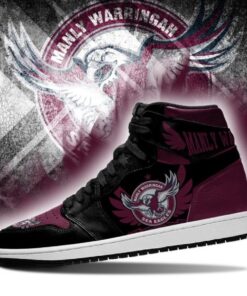 Manly Warringah Sea Eagles Maroon Air Jordan 1 High Sneakers Gift 3