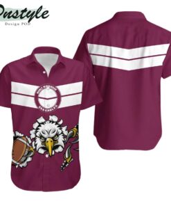 Manly Warringah Sea Eagles Mascot White Dark Purple Aloha Shirt Outfit For Nrl Fans