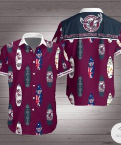 Manly Warringah Sea Eagles Summer Surfboard Tropical Aloha Shirt Best Outfit For Nrl Fans