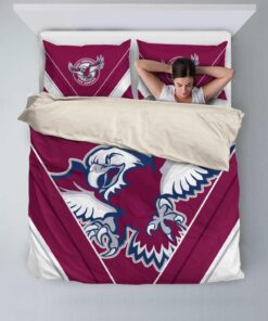 Manly Warringah Sea Eagles White Maroon Stripes Doona Cover Best Gift For Fans 2