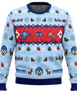 Mega Man Blue Ugly Xmas Sweater Best Holiday Gift For Game Lovers