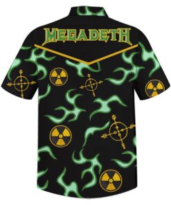 Megadeth Hazard Logo Black Hawaiian Shirt Outfits For Men Women 3