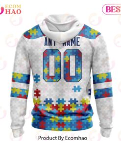 Melbourne Demons Custom Name Number Autism Awareness Zip Hoodie Funny Gift For Fans