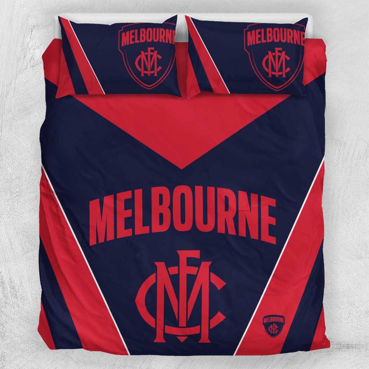 Melbourne Demons Red Navy Stripes Doona Cover
