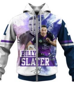 Melbourne Storm Billy Slater No 1 Zip Up Hoodie Gift For Fans 1