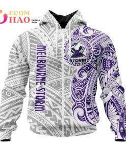 Melbourne Storm Custom Name Classic Indigenous Zip Hoodie Gift For Fans